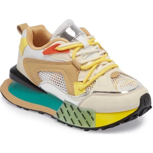 Bej Deri-Tekstil Kadın Sneaker - K24I1AY67333-A25