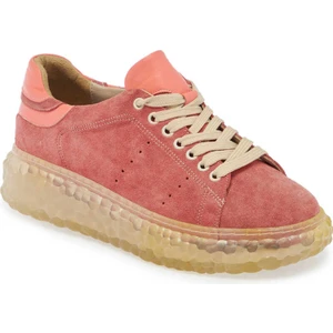 Pembe Hakiki Süet Deri Kadın Sneaker - K24I1AY67334-T4Z