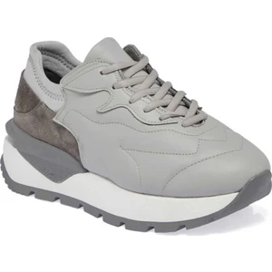 Gri Hakiki Deri Kadın Sneaker - K24I1AY67389-I8H