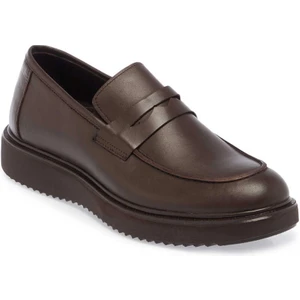 Kahve Hakiki Deri Erkek Casual Ayakkabı - E24S1AY56944-B90