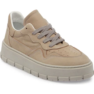 Bej Hakiki Nubuk Deri Kadın Sneaker - K24S1AY67591-A40