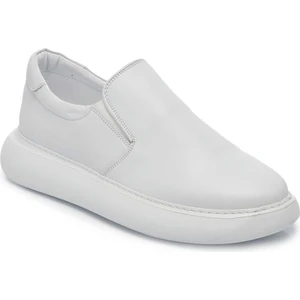 Beyaz Hakiki Deri Erkek Casual Ayakkabı - E25I1AY57224-A26