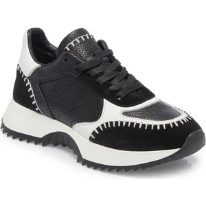 Siyah Hakiki Deri Kadın Sneaker - K25I1AY68035-A23