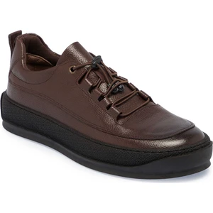 Kahve Hakiki Deri Erkek Sneaker - E24S1AY57137-A24