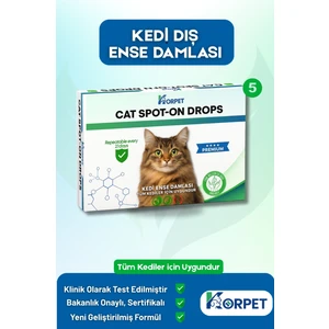 Kediler Için Dış Ense Serumu 5'li Bitkisel Parazit Cilt Tüy Damlası