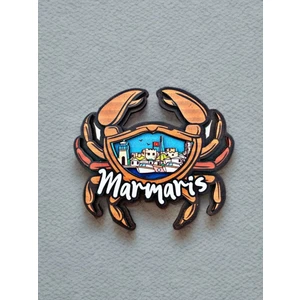 Marmaris Temalı Magnet Ahşap Lazer Kesim 3 Boyutlu Buzdolabı Süsü