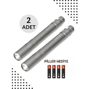 Doktor Muayene Işık Kalemi | Yaka Kalem Feneri Alüminyum Malzeme 2 Adet