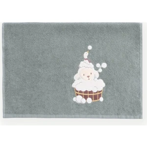 Kuzu Nakışlı Pamuk Bebek Havlusu (50X100 Cm) Haki