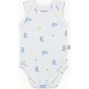 Pamuklu Bebek ÇıtÇıtlı Atlet Body Mavi Miskin Zarf Yaka 0-36 ay