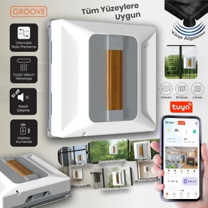 Nexis Pro Akıllı Uygulama Kontrollü Cam Temizleme Silme Robotu +Yapay Zeka Desteği+Ultra Sessiz+Akıllı Sensör+4 Ultrasonik Sprey