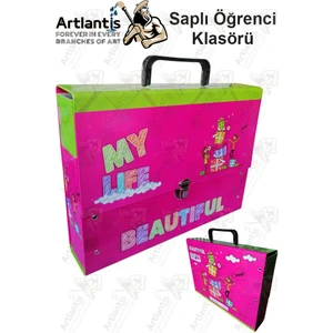 Saplı Klasör 1 Adet Kolplu Klasör Öğrenci Klasörü 32X24X7 cm Saplı Çanta Saplı Dosya Okul Sınıf