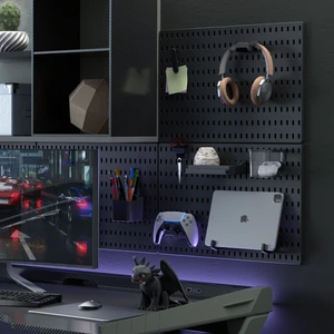 Smile Sepet Çok Amaçlı Pano Organizatör Set 3 (52X36CM) Yapışkanlı - Siyah