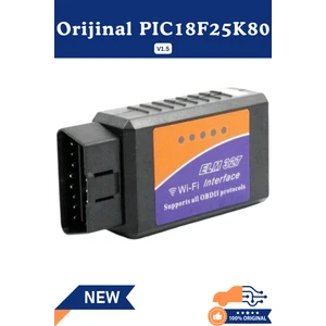 ELM327 V1.5 WiFi Türkçe Araç Arıza Tespit Cihazı OBD2 - Orijinal PIC18F25K80 Çipli, IOS / Android / Windows Uyumlu