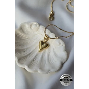 Kalp Model Topcuk Zincirli Çelik Kolye