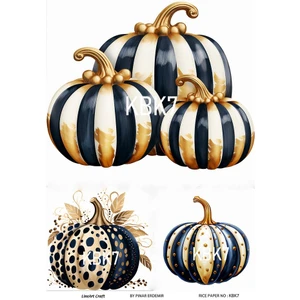 Kabak Serisi Halloween, Kabak, Pumpkin Kbk7 Pirinç Dekopaj 30*42 cm