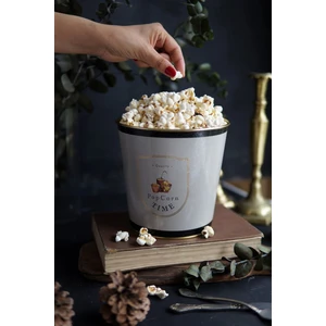 Metal Patlamış Mısır Kovası 2,6 Lt – Dayanıklı Dokulu Yüzey, Sızdırmaz Kapaklı ve Çok Amaçlı Kullanım