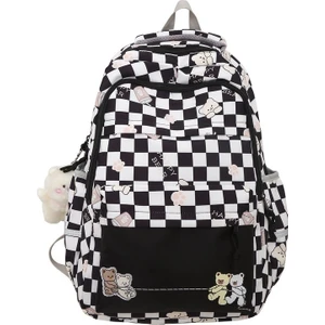 Love Home Küçük Taze Kampüs Ortaokul Öğrencileri Lise Öğrencileri Okul Kızlar Büyük Kapasiteli Ekose Sırt Baskılı Kız Sırt Çantası (Yurt Dışından)