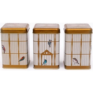 ERB09T7 Kare Saklama Kabı 105X105 3 Lü Set, Bird Cage