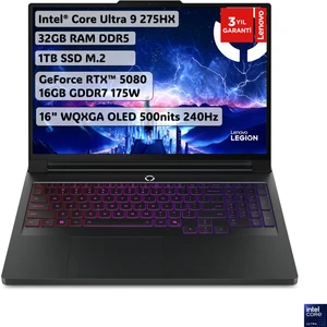 Legion Pro 7 Intel Core Ultra 9 275HX 32GB 1TB SSD RTX5080 Windows 11 Home 16" WQXGA Taşınabilir Bilgisayar 83F5004RTR