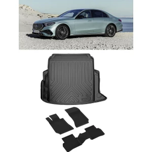 Mercedes E Seri W214 2023 ve Sonrası 4.5d Paspas 3D Rizline Bagaj Havuzu Set