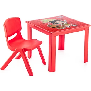 LoL Çocuk Masa Sandalye Takımı Kırmızı H40 1-3 Yaş İçin
