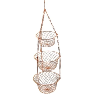 Asma Meyve Mutfak Tutucu Stand Depolama Organizatör Raf Bakır