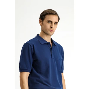 Regular Fit Pamuk Nakışlı Cepli Kıvrılmaz Polo Yaka Tişört