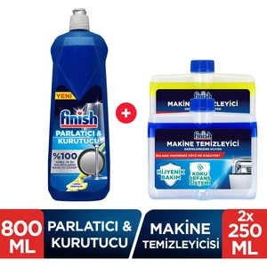 Bulaşık Makinesi Parlatıcı 800 ml Limon + Bulaşık Makinesi Temizleyici Sıvı 2 x 250 ml