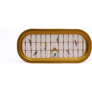 EE168-T7 Bird Cage Desenli Oval Tepsi 16X35 cm