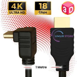 HDMI 2.0 4K Ultra Hd 60 Hz L Tipi Ses ve Görüntü Aktarım Kablosu 1 Metre