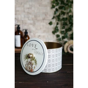 ER145-2G Forrest Grey Desenli Yuvarlak Metal Saklama Kabı 17.5 cm