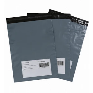 Büyük Boy 100 Adet, 45X55X5 cm Cepli Plastik Kargo Poşeti Dayanıklı Gri Renk