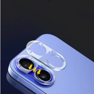 iPhone 16/ 16 Plus Uyumlu Gerçek Parlayan Taşlı Çöl Lens Koruyucu