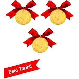 Sarrafiye 3 Adet Eski Tarihli 1,75 Gram 22 Ayar Çeyrek Altın Set