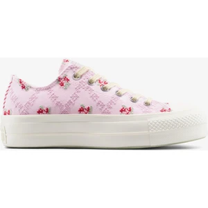 Chuck Taylor All Star Lift Rose Cross Stitch Unisex Pembe Platform Sneaker