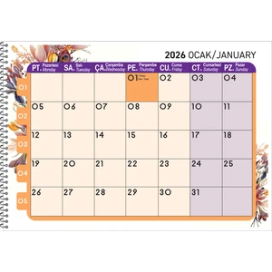 2026 Masaüstü Defter Planlama 23X33 cm