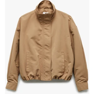 Uzun Kollu Dik Yaka Oversize Bomber Ceket