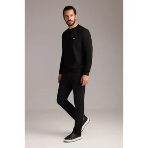 Bisiklet Yaka Regular Fit Nakışlı Pamuklu Sweatshirt