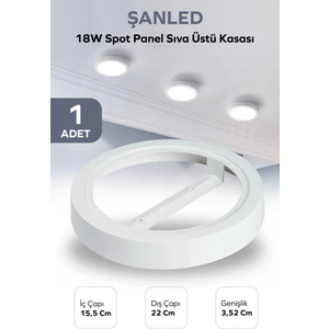 18W Spot Panel Beyaz Sıva Üstü Kasası 1 Adet