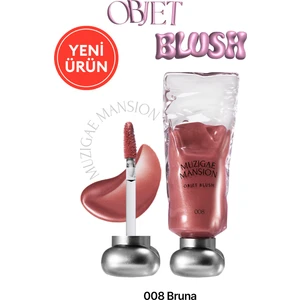Hafif Yapılı, Ciltle Bütünleşen Parlak Bitişli Likit Allık MUZIGAE MANSION Objet Blush (008 Bruna)