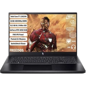Nitro V 15 I7-13620H 32 GB 512 GB SSD Rtx 4050-6 GB 15.6" Fhd IPS 144Hz Freedos NH.QNBEY.002+325