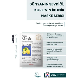 7 Days Mask Lemon C - Canlandırıcı Limon Özlü Vegan Kağıt Mask