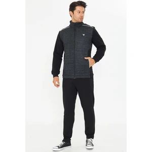 Erkek Tam Fermuarlı Eşofman Takımı Siyah 5753-S