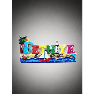 Fethiye Temalı Kabartma Polyester Magnet 9,5cm x 4,5cm