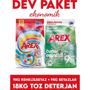 "büyük Ekonomi Paketi ; 18 kg Toz Çamaşır Deterjanı, Color&white 9kg, Beyazlar Için 9kg