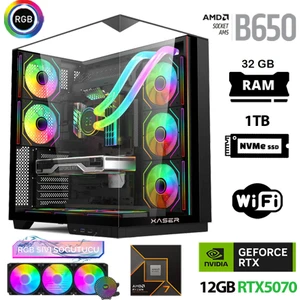 Queen X5 Ryzen 7 7800X3D 32GB Ram 1tb M.2 Nvme SSD 12GB RTX5070 Sıvı Soğutmalı Oyuncu Bilgisayarı