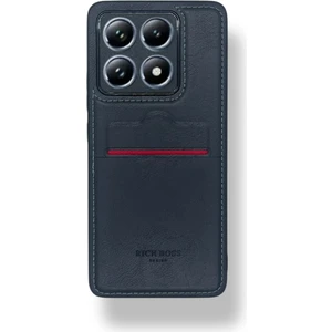 Xiaomi Mi 14T - T Pro Kartlıklı Rich Boss Lüx Deri Kılıf Lacivert