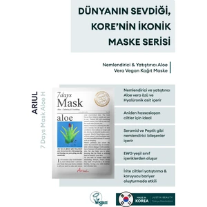 7 Days Mask Aloe H - Nemlendirici & Yatıştırıcı Aloe Vera Vegan Kağıt Maske