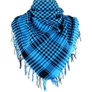 Pamuklu Puşi Turkuaz Otantik Kefiye Şal Büyük Boy