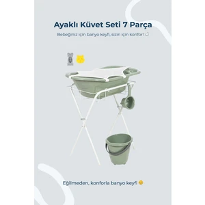 Baby Jem Ayaklı Küvet Seti 7 Parça Soft Yeşil